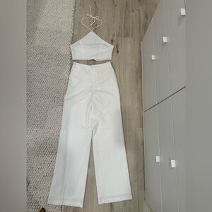 White Fashion Nova Pant Set